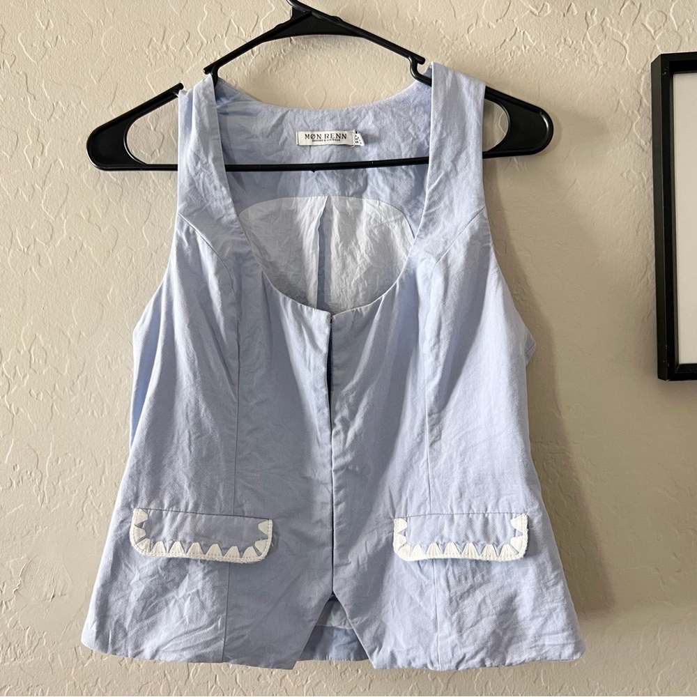 Anthropologie Mon Renn Lisle Vest Top in Blue